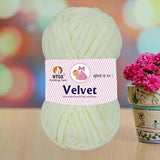 NTGS Velvet Glitter Yarn – Cream Shade No. 16 | Ultra Soft 100% Polyester Yarn