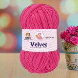 NTGS Velvet Glitter Yarn – Magenta Shade No. 9 | Ultra Soft 100% Polyester Yarn