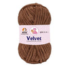 NTGS Velvet Glitter Yarn – Wooden Brown Shade No. 13 | Ultra Soft 100% Polyester Yarn