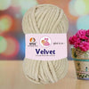 NTGS Velvet Glitter Yarn – Dark Cream Shade No. 14 | Ultra Soft 100% Polyester Yarn
