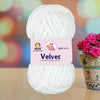 NTGS Velvet Glitter Yarn – White Shade No. 17 | Ultra Soft 100% Polyester Yarn