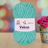 NTGS Velvet Glitter Yarn – Teal Shade No. 6 | Ultra Soft 100% Polyester Yarn