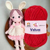 NTGS Velvet Glitter Yarn – Red Shade No. 11 | Ultra Soft 100% Polyester Yarn