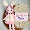 NTGS Velvet Glitter Yarn – Dark Cream Shade No. 14 | Ultra Soft 100% Polyester Yarn