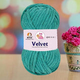 NTGS Velvet Glitter Yarn – Dark Cyan Shade No. 5 | Ultra Soft 100% Polyester Yarn