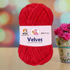 NTGS Velvet Glitter Yarn – Red Shade No. 11 | Ultra Soft 100% Polyester Yarn