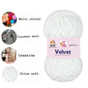 NTGS Velvet Glitter Yarn – White Shade No. 17 | Ultra Soft 100% Polyester Yarn
