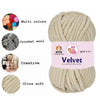 NTGS Velvet Glitter Yarn – Dark Cream Shade No. 14 | Ultra Soft 100% Polyester Yarn