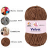NTGS Velvet Glitter Yarn – Wooden Brown Shade No. 13 | Ultra Soft 100% Polyester Yarn
