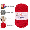 NTGS Velvet Glitter Yarn – Red Shade No. 11 | Ultra Soft 100% Polyester Yarn