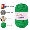 NTGS Velvet Glitter Yarn – Green Shade No. 7 | Ultra Soft 100% Polyester Yarn