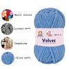 NTGS Velvet Glitter Yarn – Blue Shade No. 3 | Ultra Soft 100% Polyester Yarn
