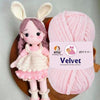NTGS Velvet Glitter Yarn – Baby Pink Shade No-1 | 100% Polyester Ultra Soft Chenille Yarn