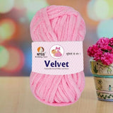 NTGS Velvet Glitter Yarn – Pink Shade No. 2 | Ultra Soft 100% Polyester Yarn